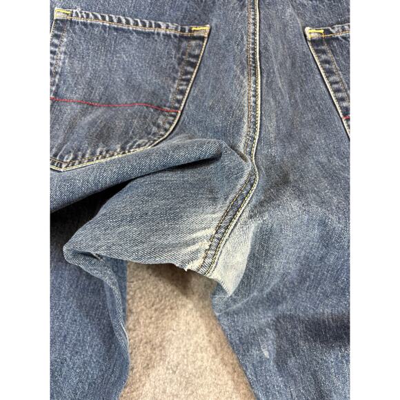 VINTAGE Tommy Hilfiger Jeans Mens 38x30 Blue Denim Wide Leg Y2K Hip Hop Baggy - Picture 8 of 10